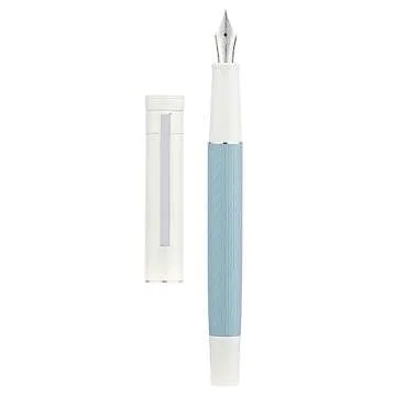 Hongdian 1862 Fountain Pen, Iridium Fine Nib with Ink Converter, Fresh Sea Blue Contrasting Color Sm...