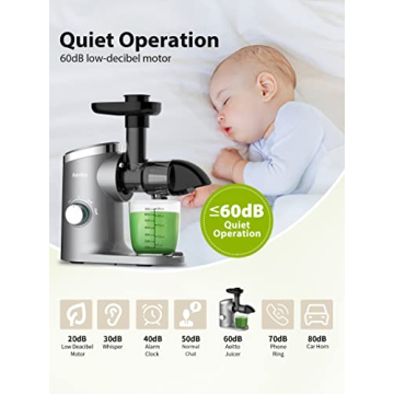 Aeitto Slow Masticating Juicer Triple Mode Quiet Easy Clean