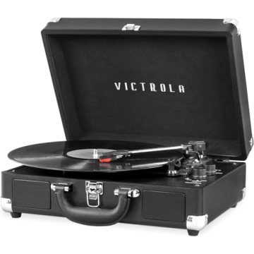 Victrola Vintage 3-Speed Bluetooth Portable Suitcase Record Player with Built-in Speakers | Upgraded...