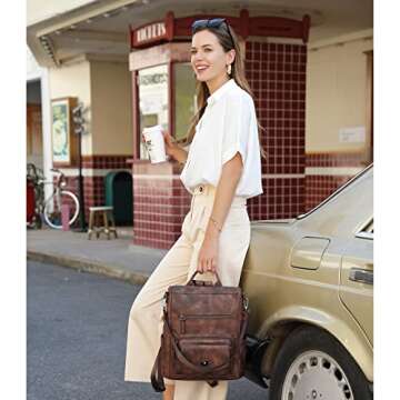 CLUCI Fashion Large Leather Backpack Purse Convertible Anti-Theft Bag