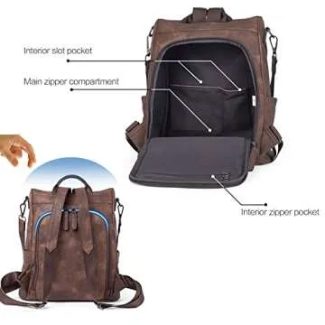 Stylish CLUCI Backpack Purse with Large Capacity and Anti-Theft