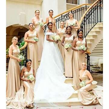 junytDing Women Satin Mermaid Bridesmaid Dresses Long One Shoulder Formal Wedding Guest Party Dresses LD0069 Hot Pink 12