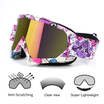 JAMIEWIN Motocross Goggles Lightweight Anti-Fog & UV Protection
