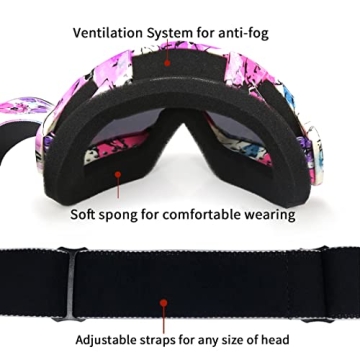 JAMIEWIN Motocross Goggles Lightweight Anti-Fog & UV Protection