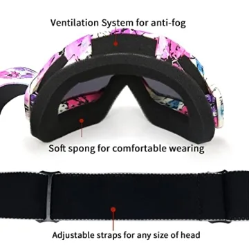 JAMIEWIN Motocross Goggles Lightweight Anti-Fog & UV Protection