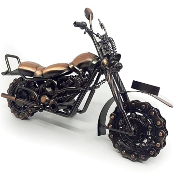 Pretties Large Metal Motorcycle Gifts for Men, Vintage Motorcycle Decor on Office Desk, Birthday Gif...