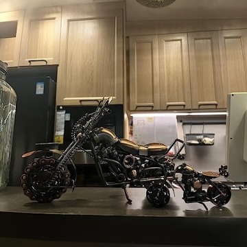 Pretties Large Metal Motorcycle Gift for Men, Vintage Decor