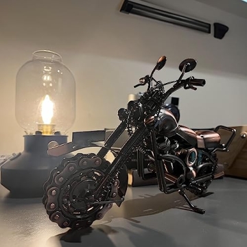 Pretties Large Metal Motorcycle Gift for Men, Vintage Decor