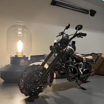 Pretties Large Metal Motorcycle Gift for Men, Vintage Decor