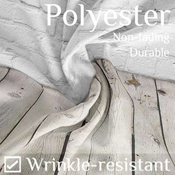 Allenjoy Fabric 5x7FT White Brick Wall with Wooden Floor Photography Backdrop Photo Background Prop for Newborn Baby Photoshoot Photographer