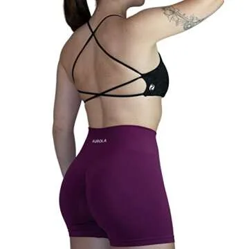 AUROLA Women Workout Sports Bras Backless Strappy Criss Cross Light Support Athletic Bra Gym Fitness Yoga Bra, Black, M