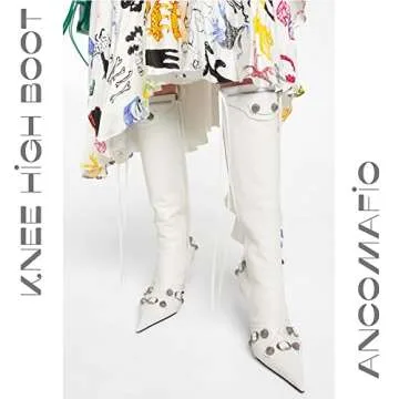 Ancomafio Knee High Punk Style Knee High Boots