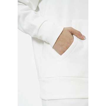 Eoselio Women Leisure Loungewear Comfy Soft Fleece Long Sleeve Oversize Sweatshirt Front Pocket Hoodie