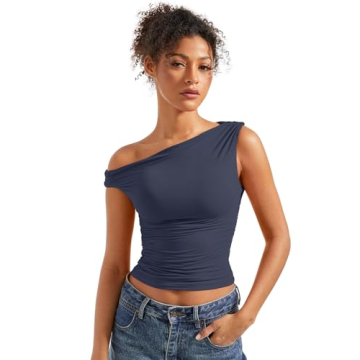 SUUKSESS Soft Off Shoulder Crop Top for Trendy Women