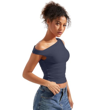 SUUKSESS Soft Off Shoulder Crop Top for Trendy Women