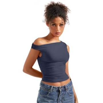 SUUKSESS Soft Off Shoulder Crop Top for Trendy Women
