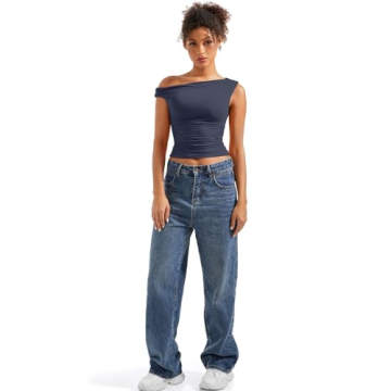 SUUKSESS Soft Off Shoulder Crop Top for Trendy Women