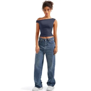 SUUKSESS Soft Off Shoulder Crop Top for Trendy Women