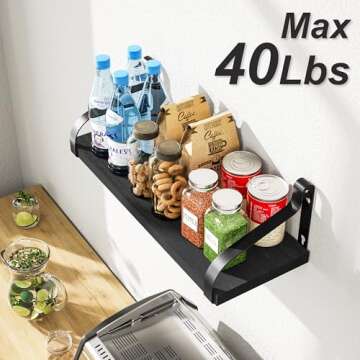 Love-KANKEI Floating Shelves Wall Mounted Rustic Wood Wall Shelves Set of 3 for Bedroom Living Room Bathroom Kitchen Black