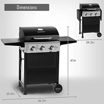 MASTER COOK 3 Burner BBQ Stainless Steel Grill