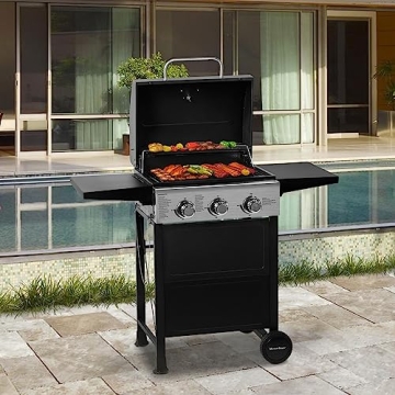 MASTER COOK 3 Burner BBQ Stainless Steel Grill