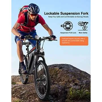 TotGuard Electric Bike for Adults, 26'' Ebike with Peak 500W Motor, Up to 50 Miles Electric Mountain...