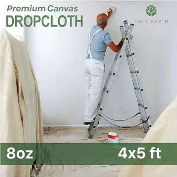 Eco-Friendly Canvas Drop Cloth by Salt Earth - Versatile & Durable (4x5 FT)
