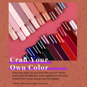 Beetles 23 Pcs Winter Gel Nail Polish Set - Manhattan Collection Nude Glitter Burgundy Red Brown Champagne Gold Fall Gel Polish Soak Off UV Glossy & Matte Top Base Coat Gifts for Women All Season