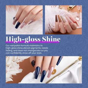 Beetles 23 Pcs Winter Gel Nail Polish Set - Manhattan Collection Nude Glitter Burgundy Red Brown Champagne Gold Fall Gel Polish Soak Off UV Glossy & Matte Top Base Coat Gifts for Women All Season