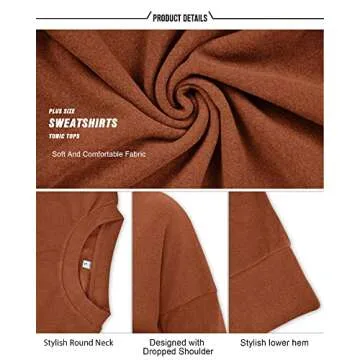 PLMOKEN Plus Size Casual Sweatshirts for Women M-4XL