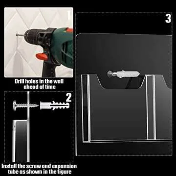 Weysat Acrylic Brochure Pamphlet Holder Brochure Display Stand Business Tri Fold Multi Slot Holder Rack Wall Mount Clear Pocket Space Saver for Flyer Literature Menu Advertise(1 Piece)