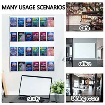 Weysat Acrylic Brochure Pamphlet Holder Brochure Display Stand Business Tri Fold Multi Slot Holder Rack Wall Mount Clear Pocket Space Saver for Flyer Literature Menu Advertise(1 Piece)