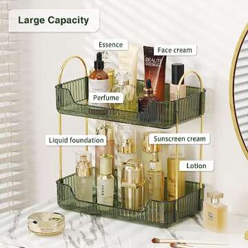 CICUFY 2 Tier Vanity Tray - Stylish Bathroom Organizer