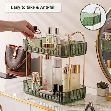CICUFY 2 Tier Vanity Tray - Stylish Bathroom Organizer