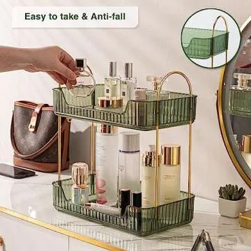 CICUFY 2 Tier Vanity Tray - Stylish Bathroom Organizer