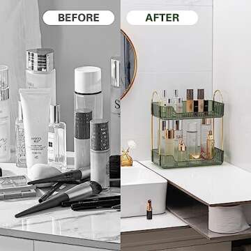 CICUFY 2 Tier Vanity Tray - Stylish Bathroom Organizer