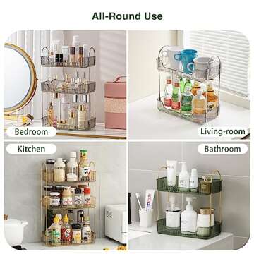 CICUFY 2 Tier Vanity Tray - Stylish Bathroom Organizer