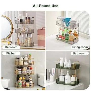 CICUFY 2 Tier Vanity Tray - Stylish Bathroom Organizer