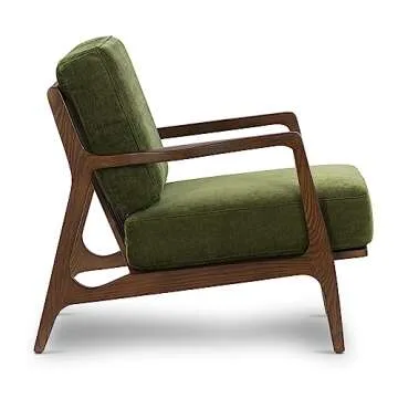 POLY & BARK Verity Lounge Chair, Distressed Green Velvet