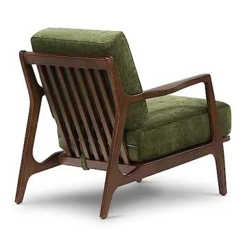 POLY & BARK Verity Lounge Chair, Distressed Green Velvet