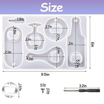 IHUIXINHE Bottle Opener Resin Mold,Beer Opener Silicone Molds with Stainless Steel Resin Accessories...
