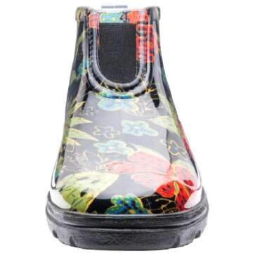 Sloggers Women's Waterproof Rain and Garden Ankle Boots with Comfort Insole, Midsummer Black, Size 8, Style 2841BK08