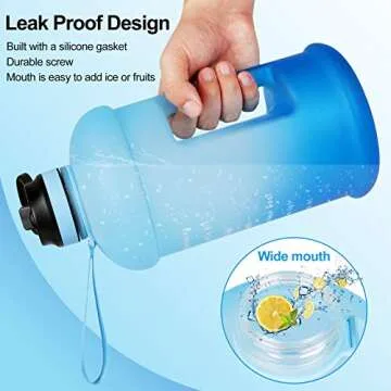 layajia 73OZ/0.6 Gallon Motivational Large Water Bottle with Straw & Time Marker, Leakproof BPA Free Big Water Jug, Wide Mouth Portable, Ensure You Drink Enough Water Daily for Fitness Outdoor Sports