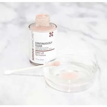 Serious Skincare Dry Lo Overnight Acne Spot Treatment for Face - Blemish Drying Lotion with Sulfur & Salicylic Acid - Helps Clear Skin and Prevent Break Outs - Clogged Pores - Blackheads - 1 oz.