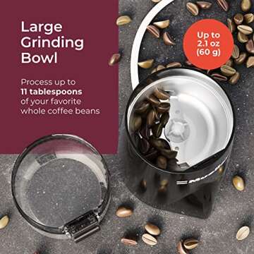 Mueller Living HyperGrind Precision Electric Spice/Coffee Grinder Mill with Large Grinding Capacity and Powerful Motor also for Spices, Herbs, Nuts, Grains, Black