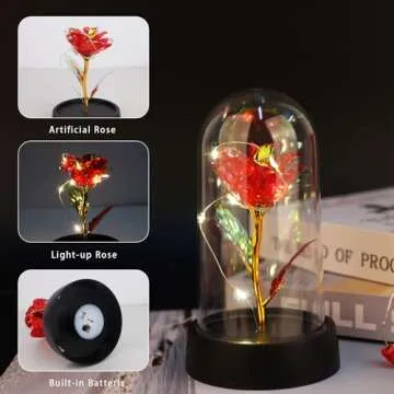 CAKKA Valentines Day Gifts for Her, 8 PCS Romantic Gift Set Includes 20 oz Tumbler with Lid Straw Brush Rose Flower Socks Bracelet Thanks Card Gift Box