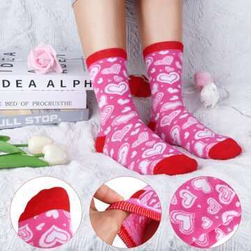 CAKKA Valentines Day Gifts for Her, 8 PCS Romantic Gift Set Includes 20 oz Tumbler with Lid Straw Brush Rose Flower Socks Bracelet Thanks Card Gift Box