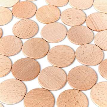 Super Z Outlet 1.5" Unfinished Wood Circles - 100 Count for Crafting & Decors