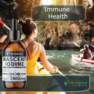 Nascent Iodine Organic | 2800mcg | Potassium Iodide | Iodine Supplement | Iodine Drops | Vegan | Clear Color | Large 2oz