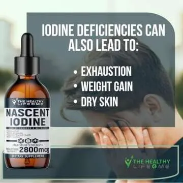 Nascent Iodine Organic | 2800mcg | Potassium Iodide | Iodine Supplement | Iodine Drops | Vegan | Clear Color | Large 2oz